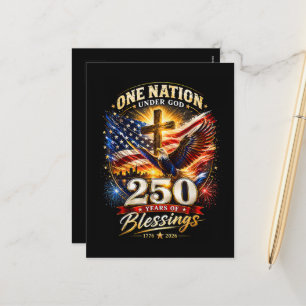 Cartes Pour Fêtes Annuelles Une nation sous Dieu 250 ans 250e anniversaire 