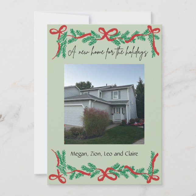 Cartes Pour Fêtes Annuelles Une Nouvelle Maison Pour Les Fêtes (Devant)