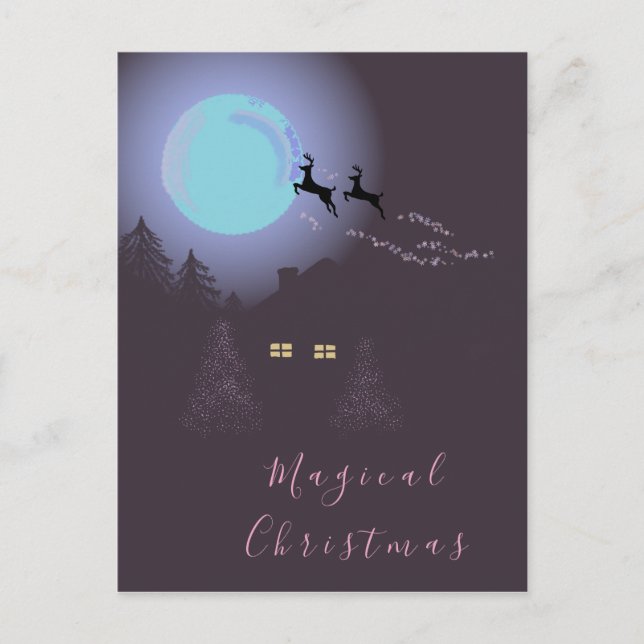 Cartes Pour Fêtes Annuelles Une nuit de Noël magique (Devant)
