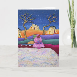 Cartes Pour Fêtes Annuelles Une nuit neigeuse - Verticale