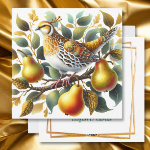 Cartes Pour Fêtes Annuelles Une perdrix dans un arbre à poires Noël