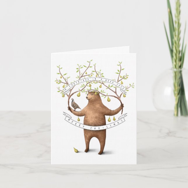 Cartes Pour Fêtes Annuelles une perdrix dans un ours ? (Devant)