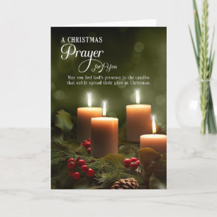 Cartes Pour Fêtes Annuelles Une prière de Noël Chrétien aux chandelles
