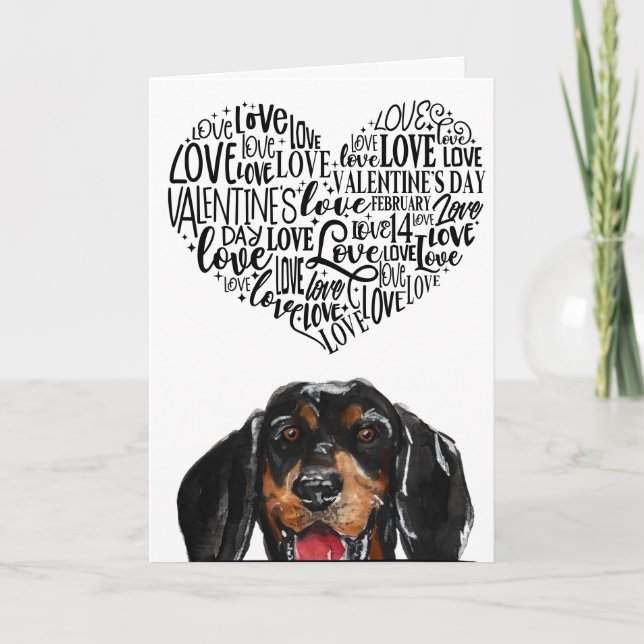 Cartes Pour Fêtes Annuelles Une Saint-Valentin de votre Card de Chien Noir et  (Devant)