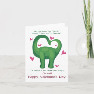 Cartes Pour Fêtes Annuelles Une Saint-Valentin Dinosaure