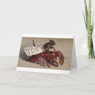 Cartes Pour Fêtes Annuelles Une souris et son homard