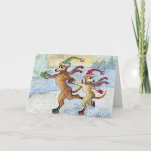 Cartes Pour Fêtes Annuelles Une tradition de vacances - patinage