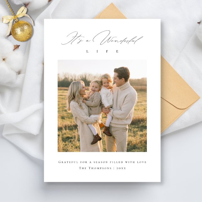 Cartes Pour Fêtes Annuelles Une vie merveilleuse Photo de famille de Noël (Créateur téléchargé)