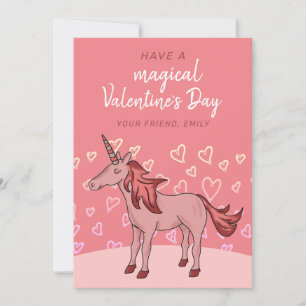 Cartes Pour Fêtes Annuelles Unicorn Heart Kids Classroom Saint Valentin