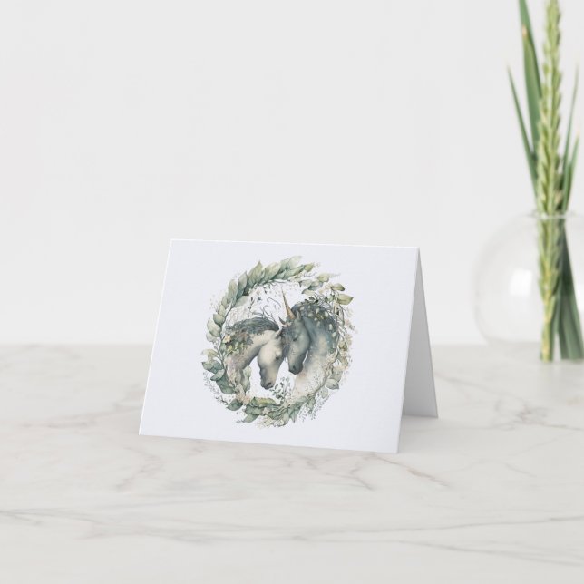 Cartes Pour Fêtes Annuelles Unicorn Love (Devant)