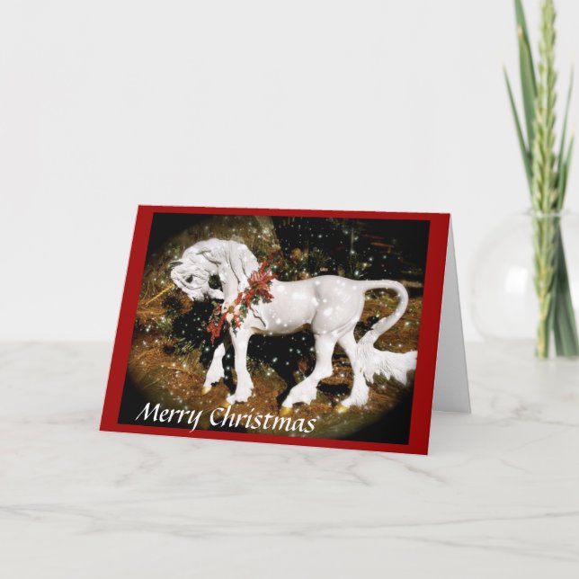 Cartes Pour Fêtes Annuelles Unicorne de Noël (Devant)