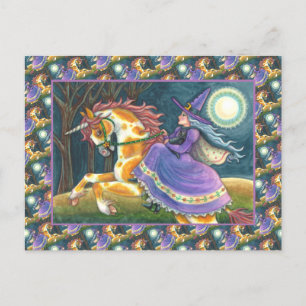 Cartes Pour Fêtes Annuelles UNICORNE DE TÉMOIGNAGE ET HALLOWEEN, CHAT NOIR Ima