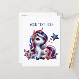 Cartes Pour Fêtes Annuelles Unicorne imaginaire mignonne ajouter le message 4 