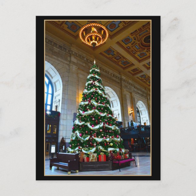 Cartes Pour Fêtes Annuelles Union Station Christmas Tree, Kansas City Missouri (Devant)
