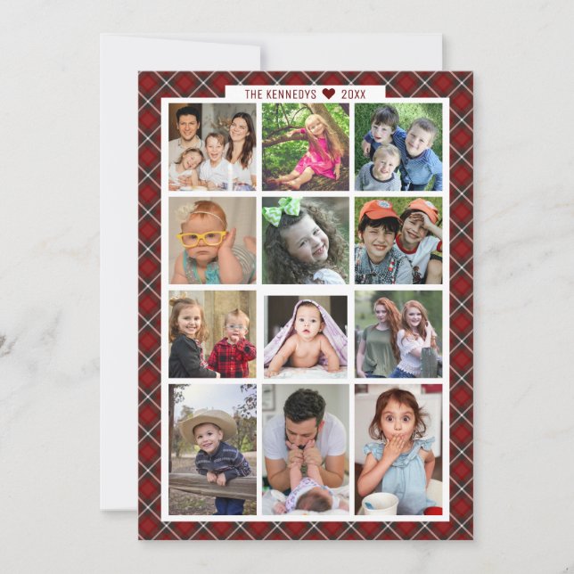 Cartes Pour Fêtes Annuelles Unique 13 Photo Collage Famille Année En Revue (Devant)