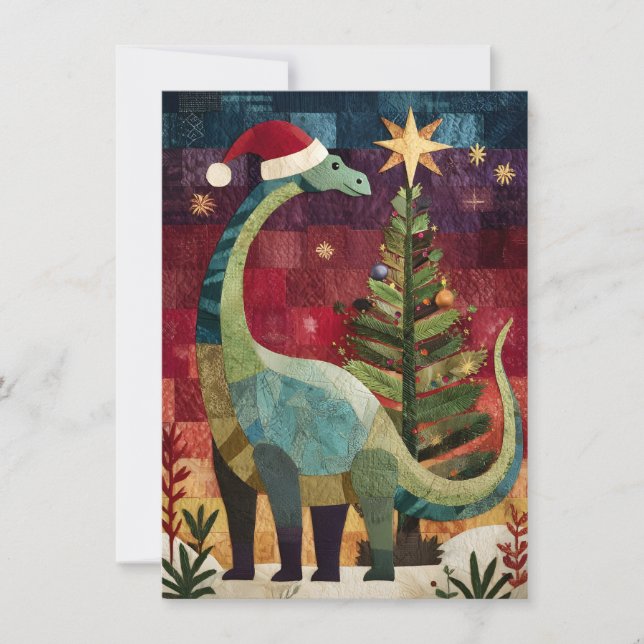 Cartes Pour Fêtes Annuelles Unique Dinosaur Christmas Cards (Devant)