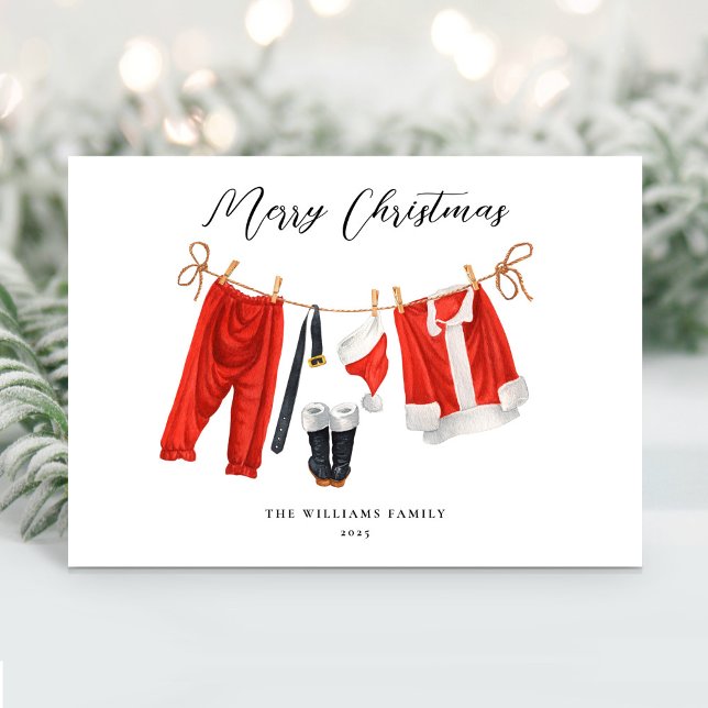 Cartes Pour Fêtes Annuelles Unique Père Noël Noël non photo (Unique Santa Christmas Non-Photo Holiday Card)