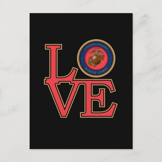Cartes Pour Fêtes Annuelles United States Marine Corps Love (Devant)