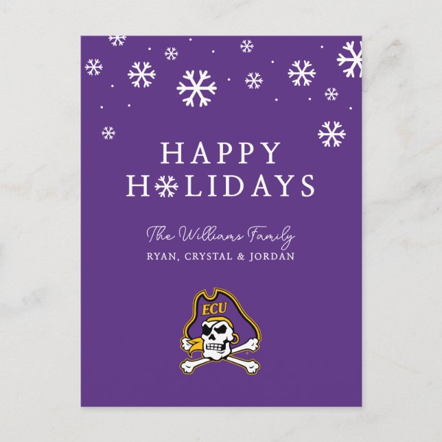 Cartes Pour Fêtes Annuelles Université de Caroline de l'Est | Pirates écus 2 (Devant)