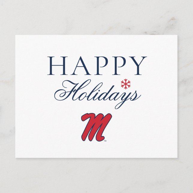 Cartes Pour Fêtes Annuelles Université du Mississippi | Script M (Devant)