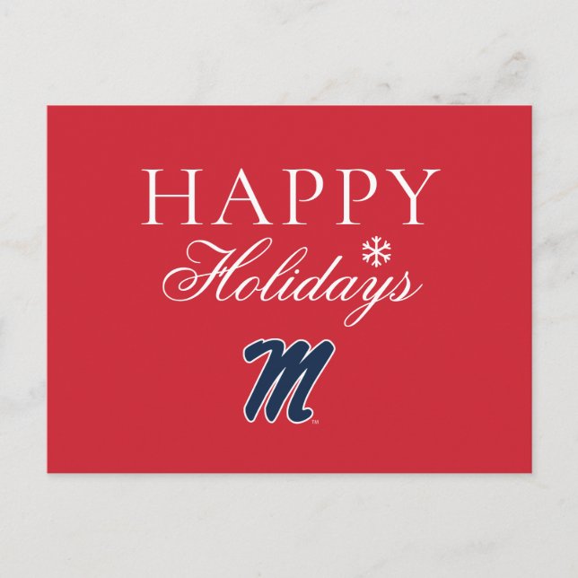 Cartes Pour Fêtes Annuelles Université du Mississippi | Script M (Devant)