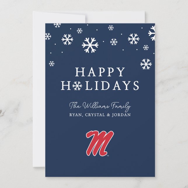Cartes Pour Fêtes Annuelles Université du Mississippi | Script M (Devant)