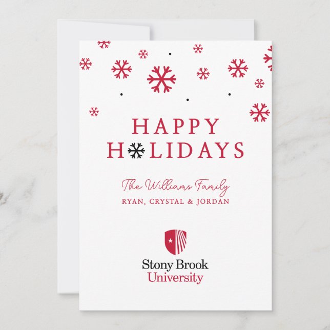 Cartes Pour Fêtes Annuelles Université Stony Brook | Marque verbale (Devant)