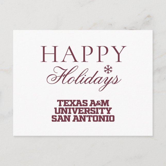 Cartes Pour Fêtes Annuelles Université Texas A&M de San Antonio (Devant)
