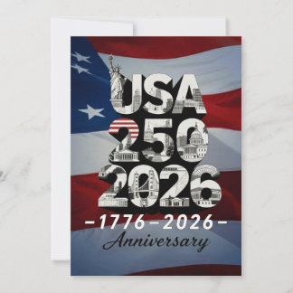 Cartes Pour Fêtes Annuelles USA 250 Anniversary Patriotic American History