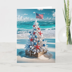 Cartes Pour Fêtes Annuelles USA Flag Christmas Tree