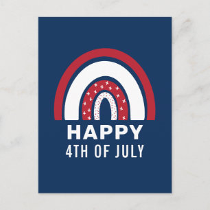 Cartes Pour Fêtes Annuelles USA Independence Day 4 juillet American Rainbow