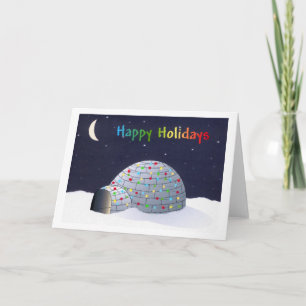 Cartes Pour Fêtes Annuelles Vacance-igloo heureux