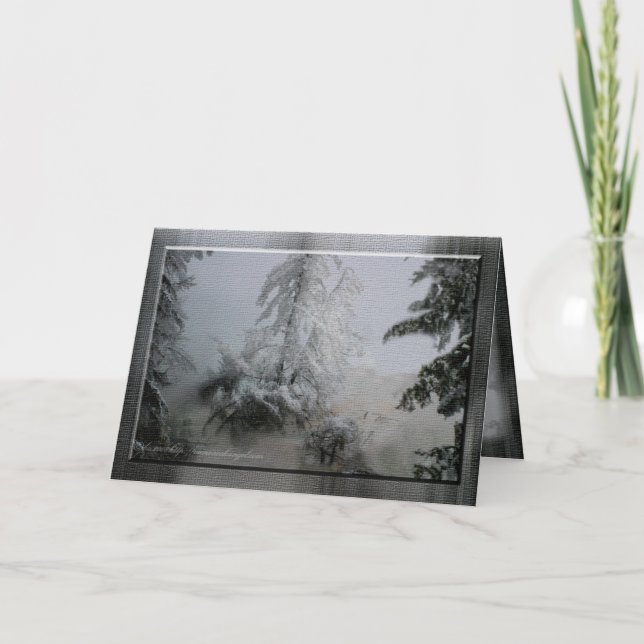 Cartes Pour Fêtes Annuelles Vacances à feuillage persistant (Devant)