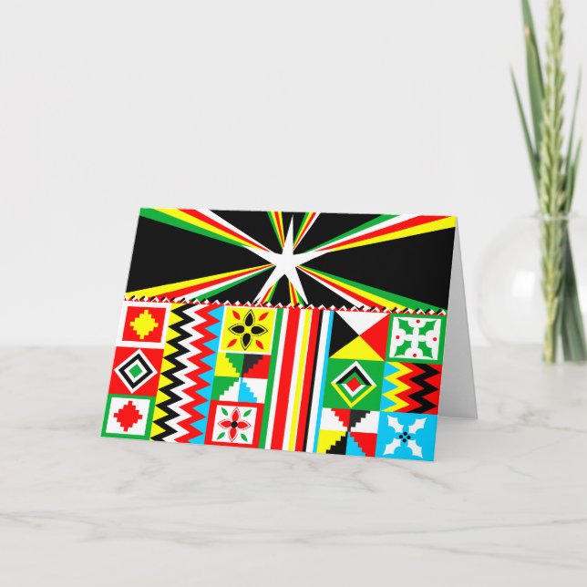 Cartes Pour Fêtes Annuelles Vacances africaines de Noël d'impression de tissu (Devant)