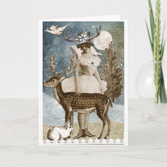 Cartes Pour Fêtes Annuelles Vacances avec amis Solstice Salutations (Devant)