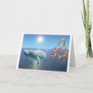 Cartes Pour Fêtes Annuelles Vacances avec le lamantin