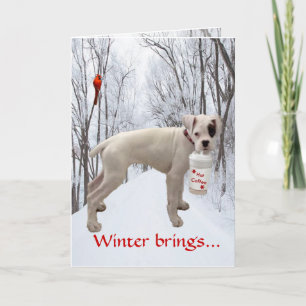 Cartes Pour Fêtes Annuelles Vacances blanches de boxeur