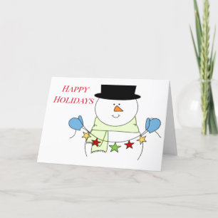 Cartes Pour Fêtes Annuelles VACANCES CHAUDES SOUHAITÉES D'UN FROID SNOWMAN (lo