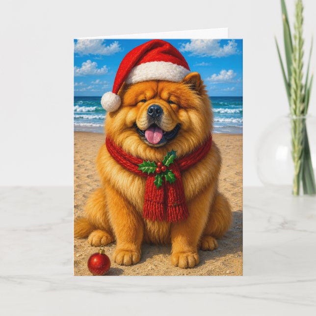 Cartes Pour Fêtes Annuelles Vacances Chow Chow  (Devant)