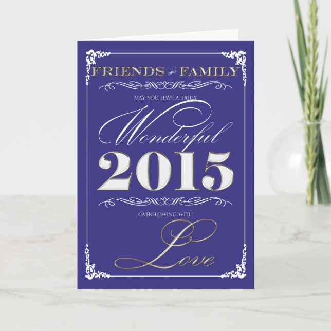 Cartes Pour Fêtes Annuelles Vacances d'amour débordantes (Devant)