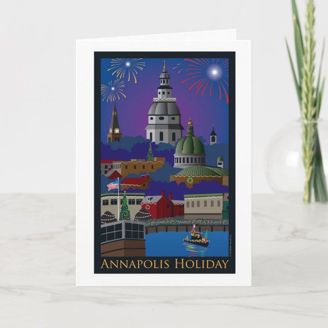 Cartes Pour Fêtes Annuelles Vacances d'Annapolis avec le titre (Devant)
