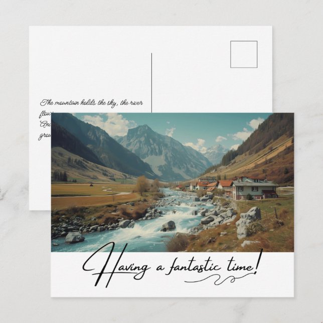 Cartes Pour Fêtes Annuelles Vacances dans le Village (Devant / Derrière)