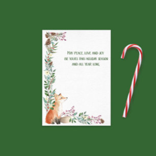 Cartes Pour Fêtes Annuelles Vacances de Fox d'hiver Frame de Noël