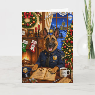 Cartes Pour Fêtes Annuelles Vacances de la police du Malinois belge