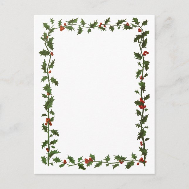 Cartes Pour Fêtes Annuelles Vacances de Noël Holly Berry (Devant)