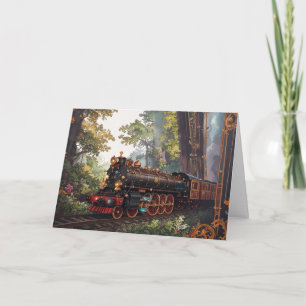 Cartes Pour Fêtes Annuelles Vacances de Noël Train à Vapeur Élégant Victorien