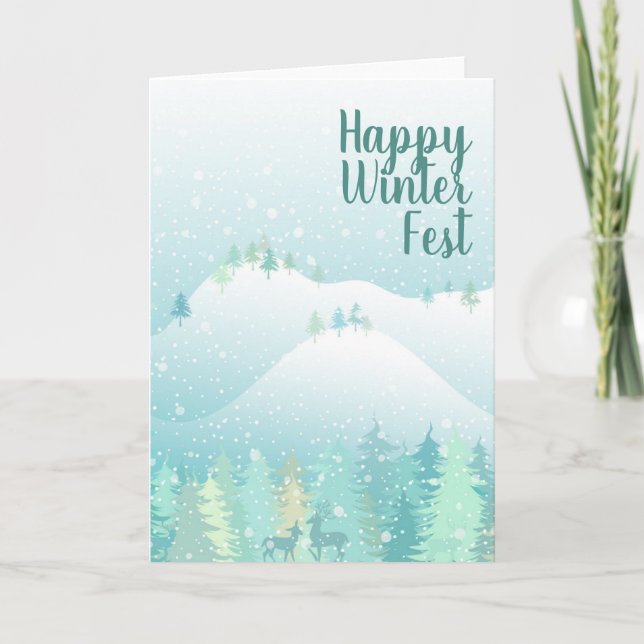Cartes Pour Fêtes Annuelles Vacances d'hiver (Devant)