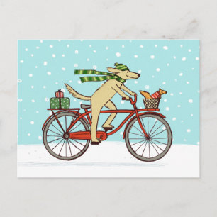 Cartes Pour Fêtes Annuelles Vacances d'hiver lunatiques de recyclage de chien