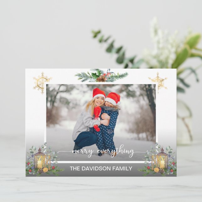 Cartes Pour Fêtes Annuelles Vacances d'hiver Pine Cônes léger Joyeux Noël (Debout devant)