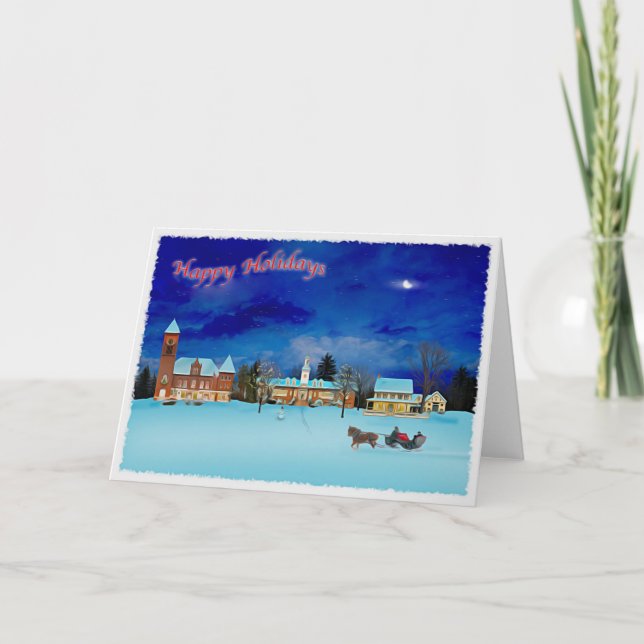 Cartes Pour Fêtes Annuelles Vacances en Nouvelle-Angleterre (Devant)
